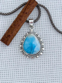 PINGENTE EM PRATA 925 COM LARIMAR (94/36A2160519) na internet