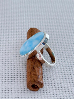 Anel Em Prata 925 Com Larimar (39/36A2040499) - Padma Joias Em Prata 925