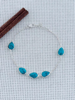 PULSEIRA EM PRATA 925 COM TURQUESA (35/28U760169) na internet