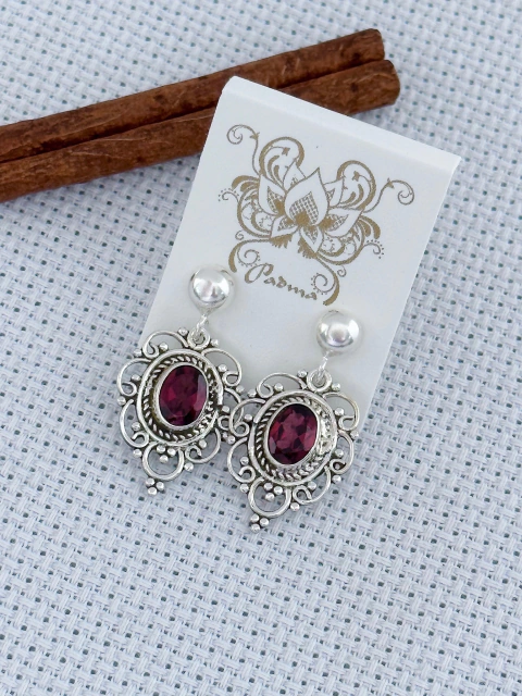 Brinco Em Prata 925 Com Granada Facetada (1/08B720159)