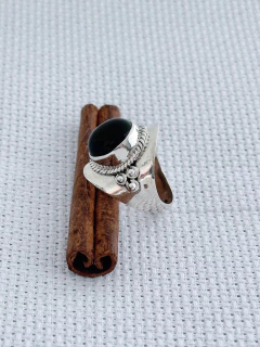 Anel Prata 925 Com Ônix (35/16A1030229) - loja online