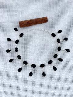 Tornozeleira em Prata 925 e Ônix (90/10T224280499) na internet