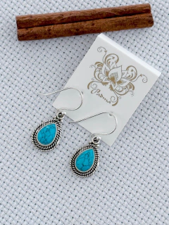 BRINCO EM PRATA 925 COM TURQUESA (1/28B670149)