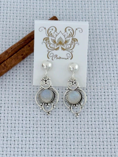 BRINCO EM PRATA 925 COM PEDRA DA LUA (1/17B590129) - comprar online