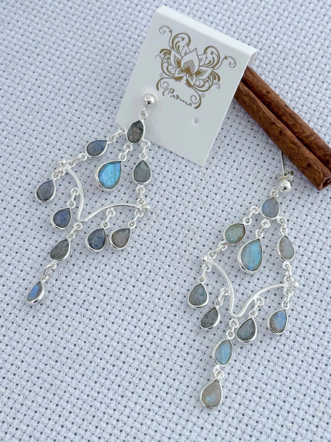 Brinco Em Prata 925 Com Labradorita (40/09B1580419)