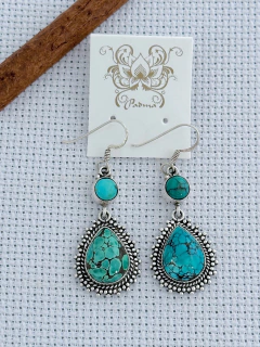 BRINCO EM PRATA 925 COM TURQUESA (35/28B1470329) - comprar online