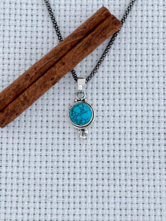 PINGENTE EM PRATA 925 COM TURQUESA (39/28P28069) - comprar online