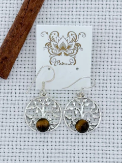 BRINCO EM PRATA 925 COM OLHO DE TIGRE (35/15B700159)