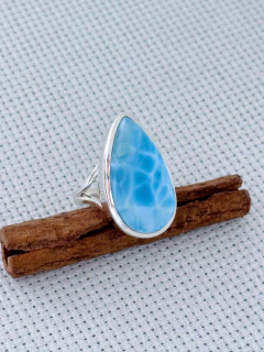 Anel Em Prata 925 Com Larimar (35/36A2520559) - Padma Joias Em Prata 925