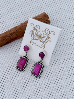 Brinco em prata 925 com rubi (90/25B950209)