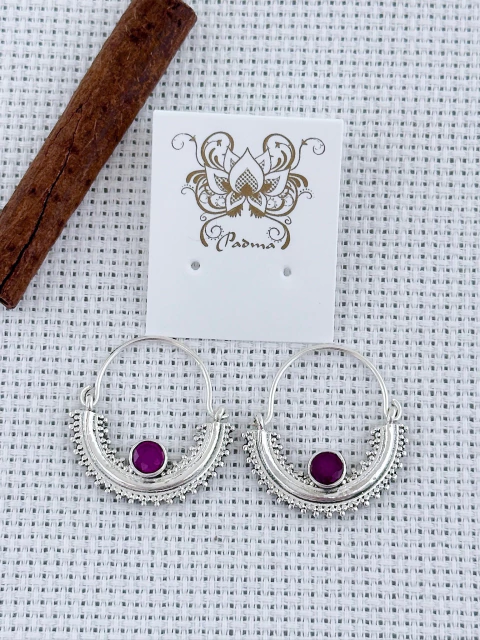 Brinco em prata 925 com rubi (53/25B910209) - comprar online