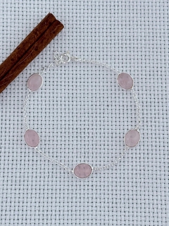 Pulseira em prata 925 com quartzo rosa (35/21U610139) - comprar online
