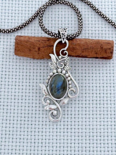 PINGENTE EM PRATA 925 COM LABRADORITA (40/09P640159) - comprar online