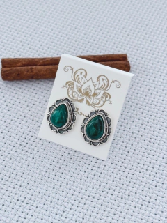 BRINCO EM PRATA 925 COM MALAQUITA (35/13B530119)