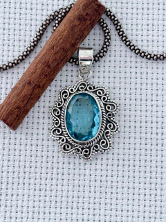 PINGENTE PRATA 925 COM TOPÁZIO AZUL (94/27P1500339) na internet