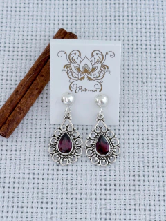 Brinco Em Prata 925 Com Granada (1/08B7240159) - comprar online