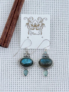 Brinco Em Prata 925 Com Labradorita (53/09B1380309) na internet