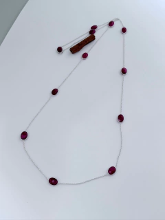 Colar de 1.20M Em Prata 925 com Rubi (35/40U3460769) - Padma Joias Em Prata 925