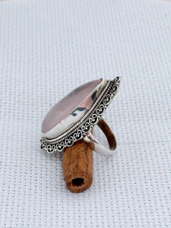 ANEL EM PRATA 925 COM QUARTZO ROSA (90/21A2600579) - loja online