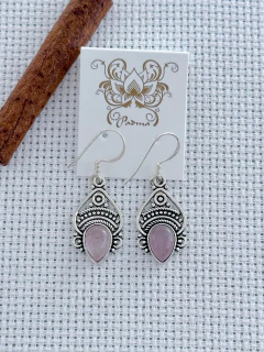 BRINCO EM PRATA 925 COM QUARTZO ROSA (35/21B760169) - comprar online