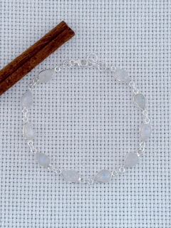 Pulseira Em Prata 925 Com Pedra da Lua (53/17U1180259) - comprar online