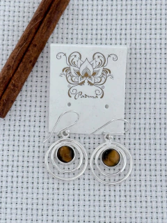 BRINCO EM PRATA 925 COM OLHO DE TIGRE (35/15B640149) - comprar online