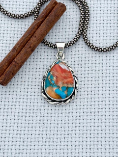 PINGENTE EM PRATA 925 COM CRISOCOLA colorida (70/80B1280289) na internet