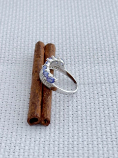 Anel em Prata 925 com Tanzanita e Zircônia (1/10A1010229) - loja online