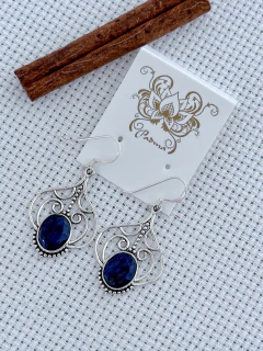 Brinco em prata 925 com safira (53/26B760169)