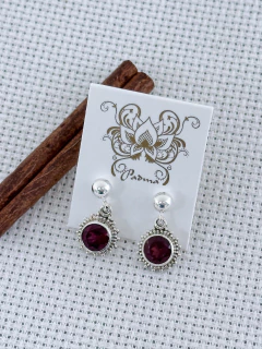 Brinco Em Prata 925 Com Granada (1/08B690149) - comprar online