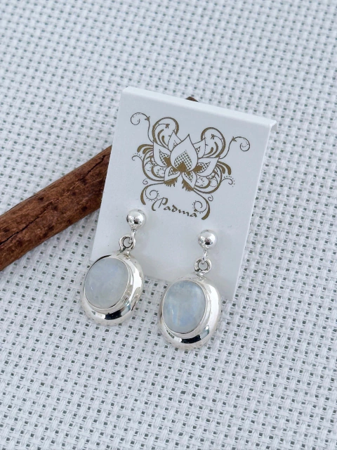 BRINCO EM PRATA 925 COM PEDRA DA LUA (40/17B680169)