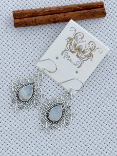 BRINCO EM PRATA 925 COM PEDRA DA LUA (53/17B680149)