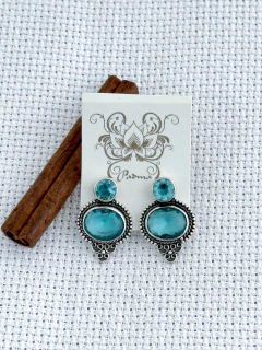 Brinco Em Prata 925 Com Topázio Azul (35/27B1590359) - comprar online