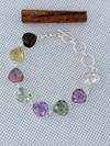 PULSEIRA EM PRATA 925 COM AMETISTA Verde, Ametista Roxa, Citrino, Cristal e Quartzo Fumê (39/02U61201499) - comprar online