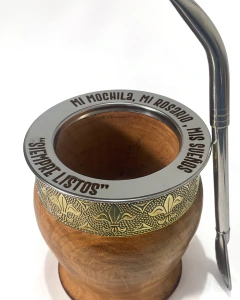 Mate de algarrobo con flor de Lis - comprar online