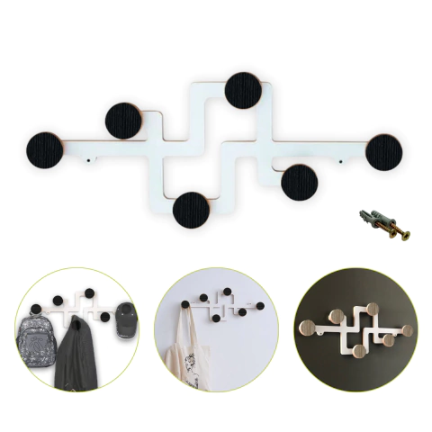 Perchero De Pared Escandinavo Nina Negro - comprar online