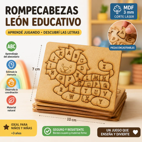 Rompecabezas Puzzle En Fibrofacil 10 x 7 cm - LEON