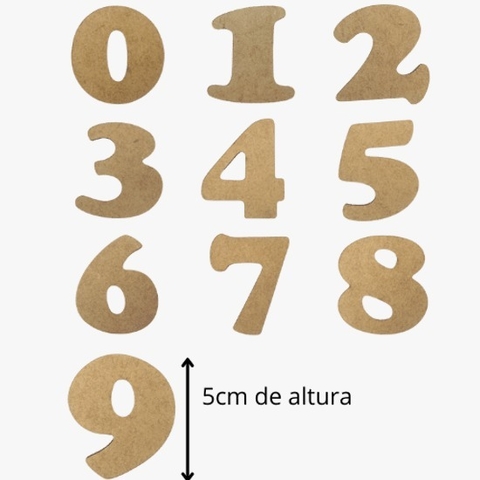 Set De Numeros Del 0 Al 9 Cooper Black en Fibrofacil 5cm