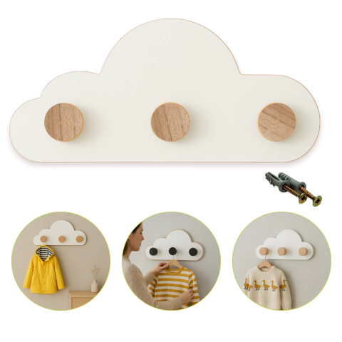 Perchero De Pared Escandinavo Nube Paraiso - comprar online