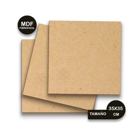 Base Cuadrada 35x35 cm Fibrofacil de 3mm
