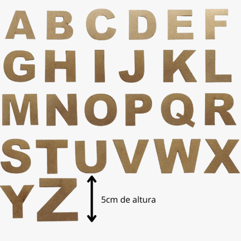 Abecedario Completo 27 Letras Arial Black en Fibrofacil 5cm