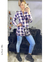 Camisa cuadrille larga, en fibrana - comprar online