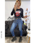 Remera básica , algodón peinado línea premium, aplique plein lentejuelas, manga larga