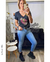 Remera algodón peinado premium, aplique corazón rayo strass