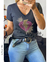 Remera algodón peinado premium, aplique corazón rayo strass - santas no hay