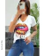 Remera en algodón peinado premium, estampa serigráfica boca +colores xtalles