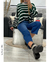 Sweater combinado +colores en internet