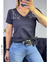 Remera en algodón peinado premium, aplique strass hombros - santas no hay