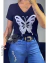 Remera en algodón peinado premium, aplique gamuzado mariposa +colores xtalle - santas no hay