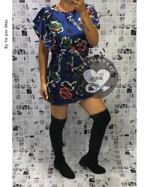 VESTIDO DE SEDA ESTAMPADA LÍNEA PREMIUM - santas no hay